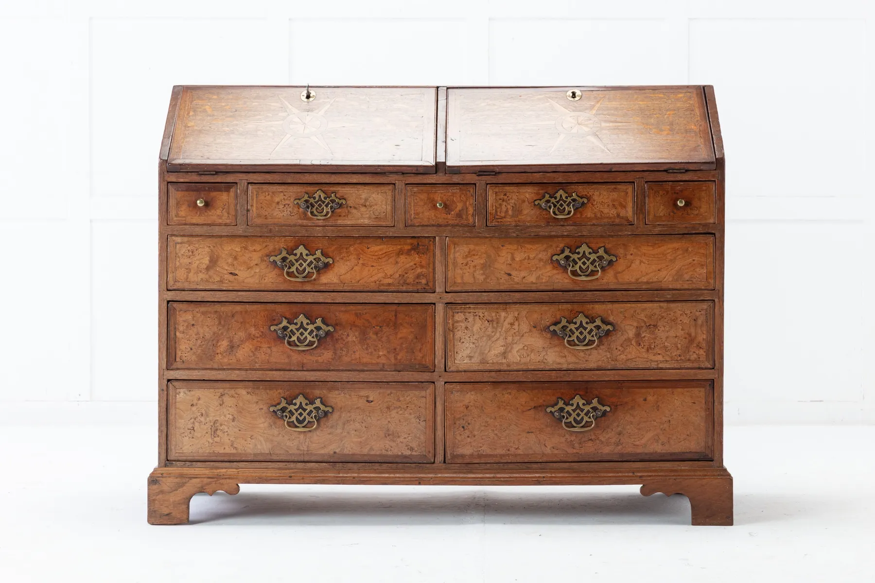 18th Century Estate Oak & Ash English Bureau