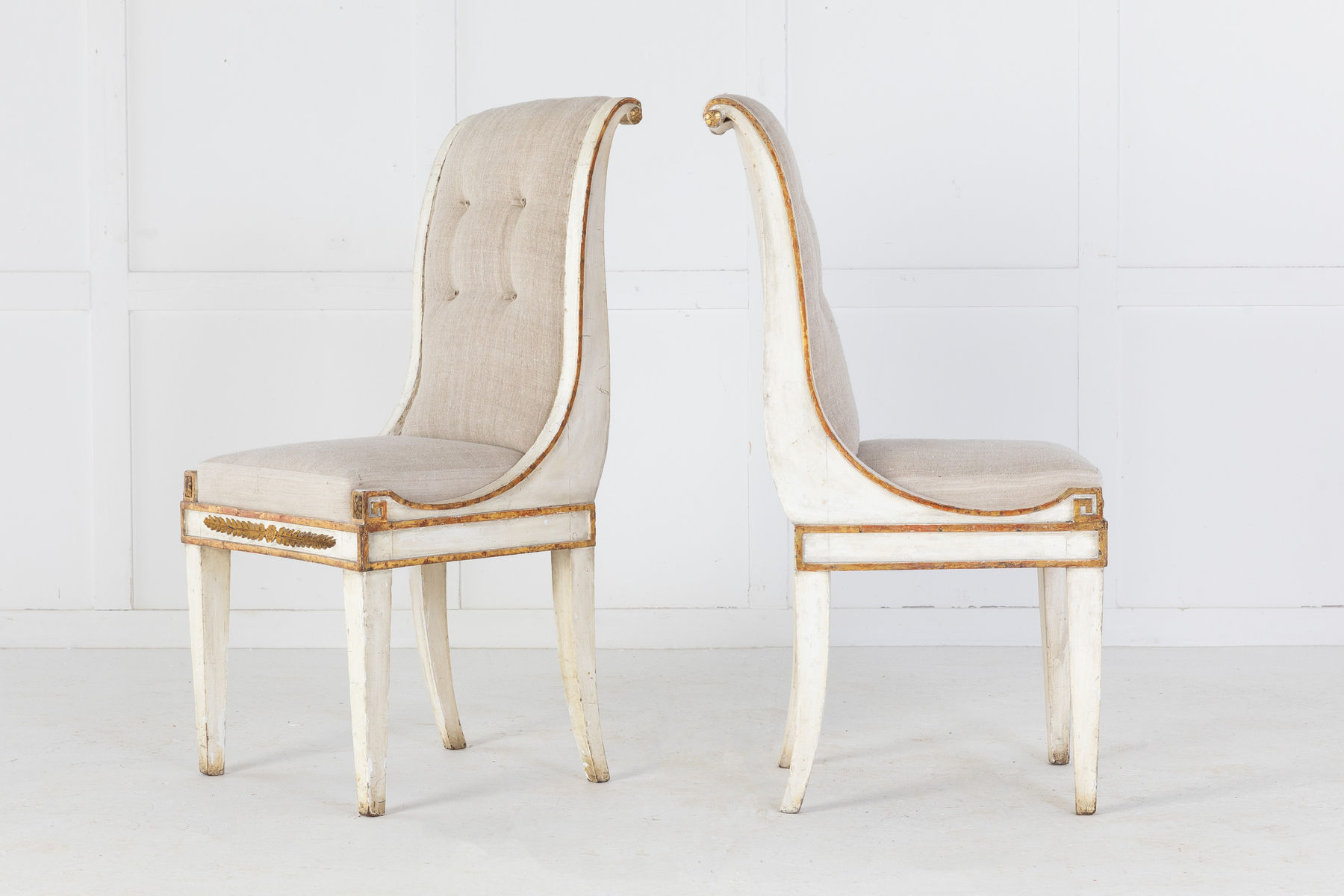 Pair of Early 19th Century Painted Italian Side Chairs