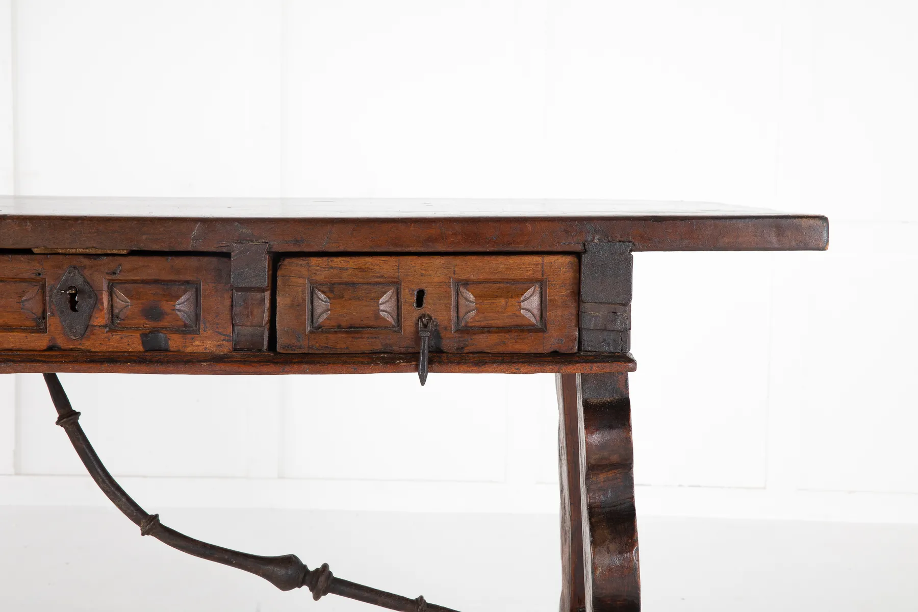 SOLD, Early 18th Century Walnut Spanish Desk/Serving Table
