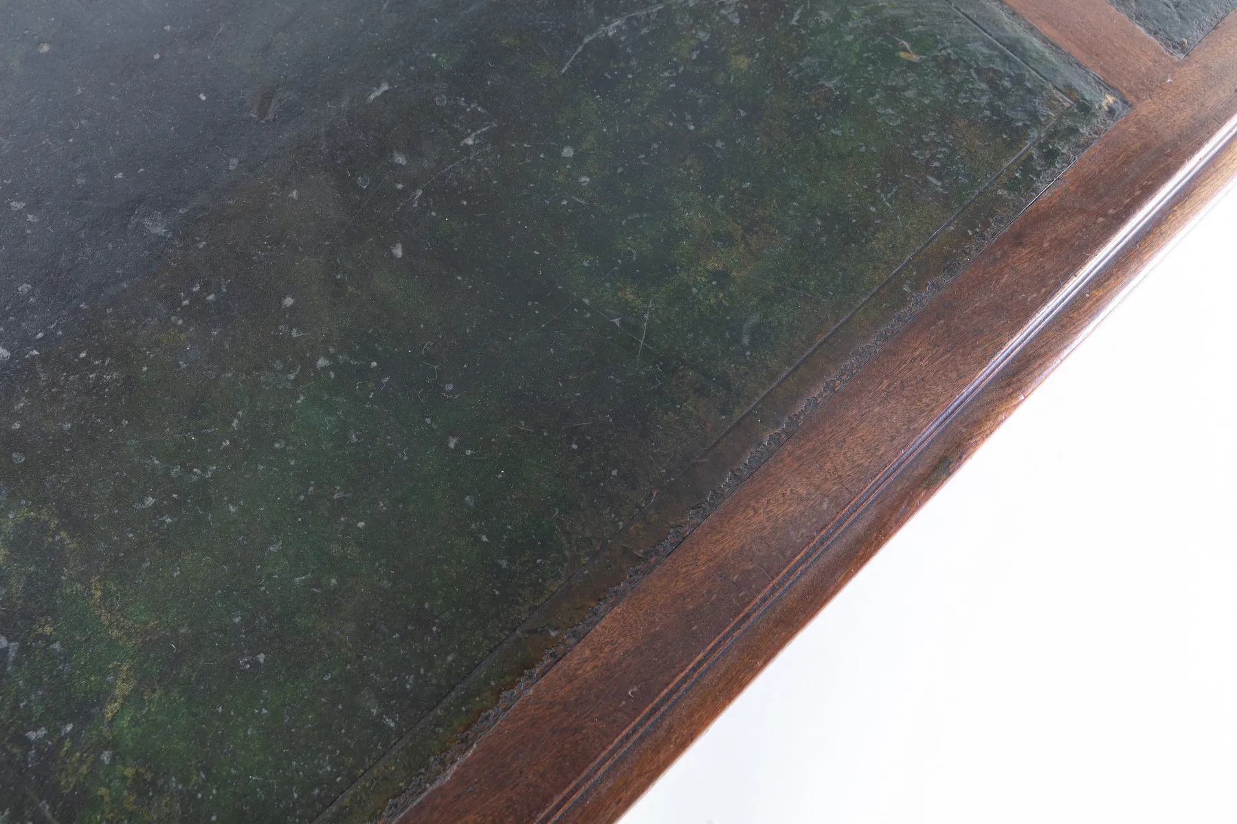 SOLD, Large 1940s French Mahogany Desk with Leather Top