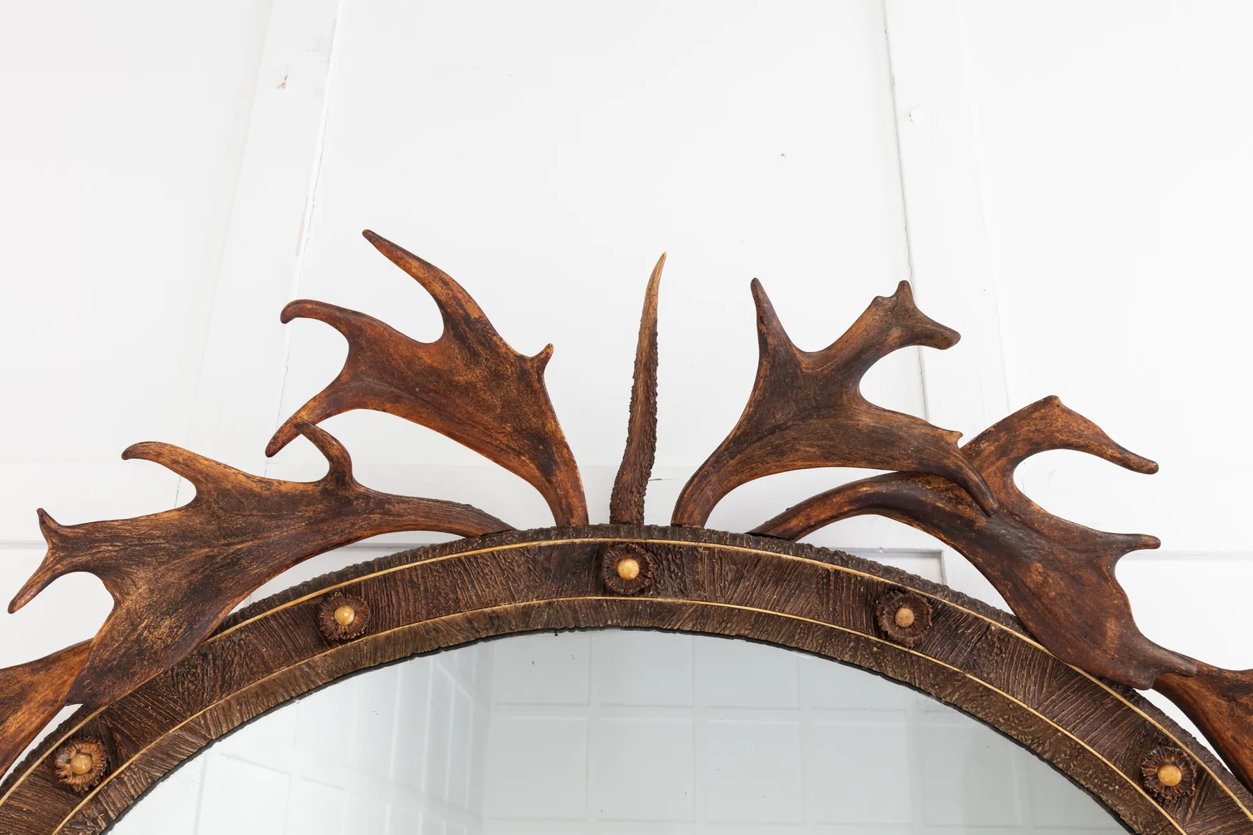SOLD, 19th Century Oval Antler Mirror
