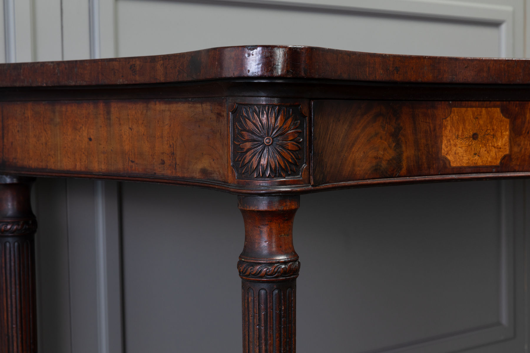 George III Mahogany Serpentine Side/Serving Table