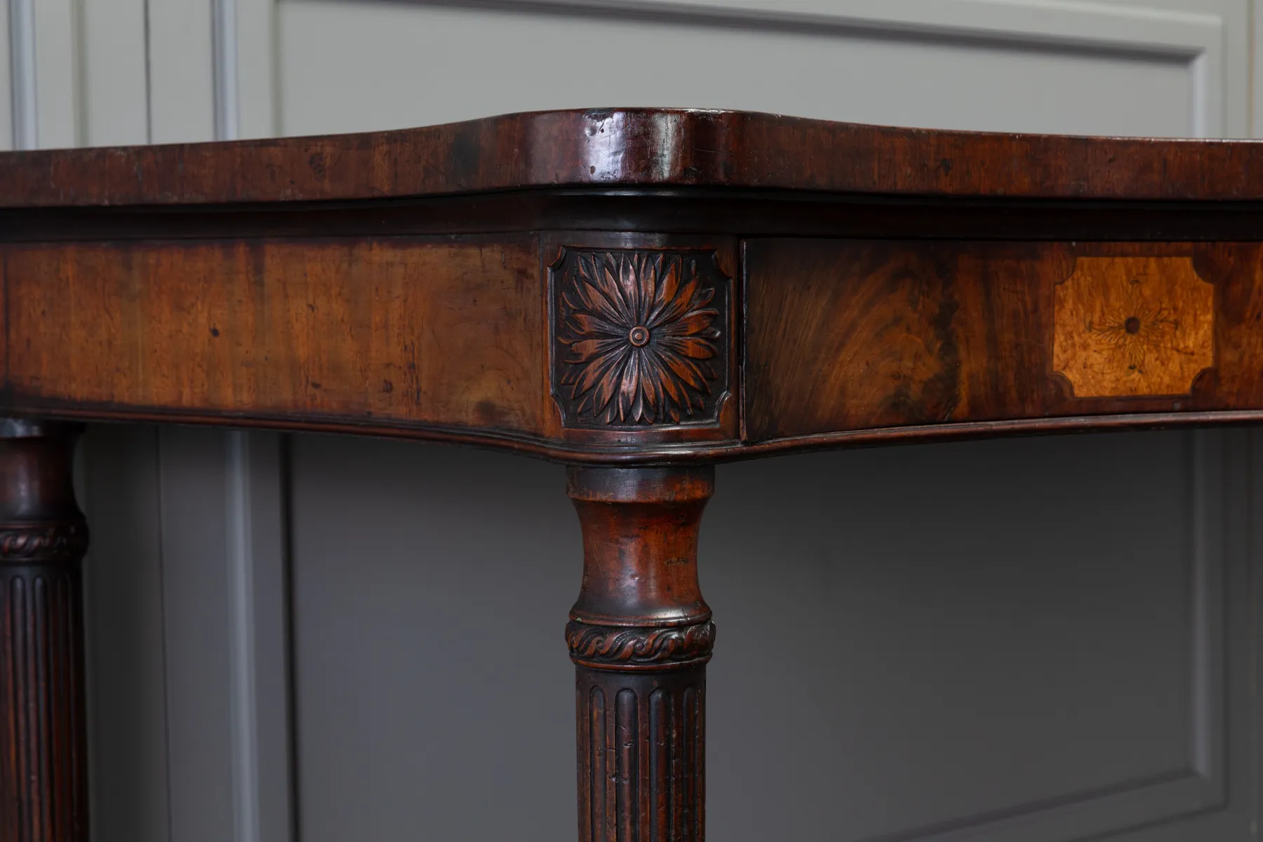 SOLD, George III Mahogany Serpentine Side/Serving Table