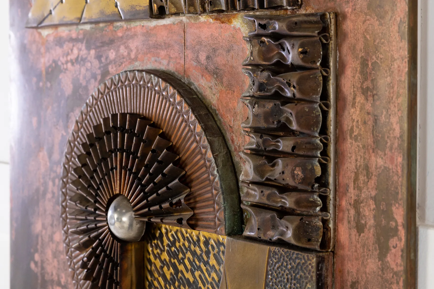 SOLD, 1960s French Decorative Metal Wall Panel