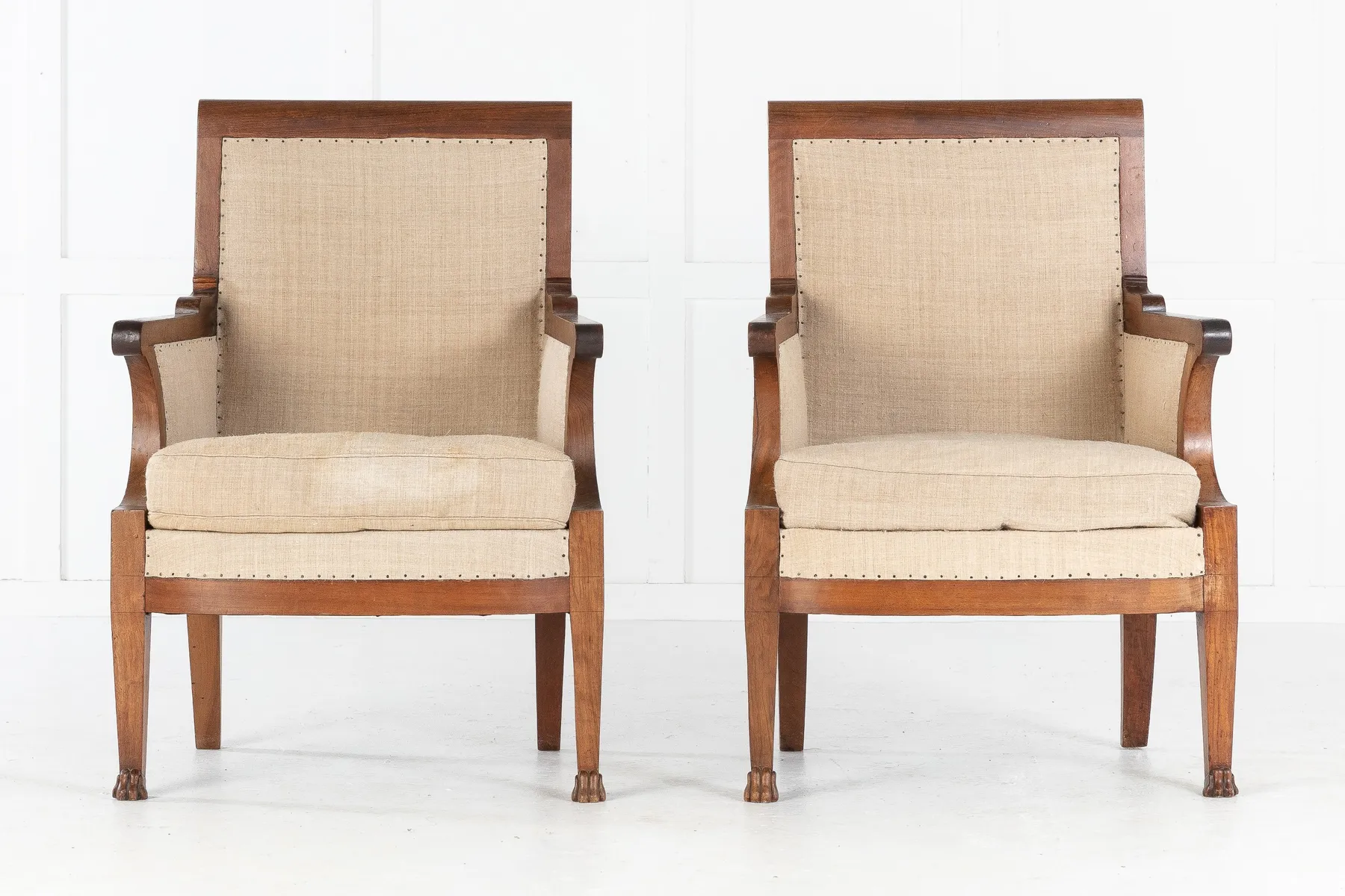 SOLD, Pair of 19th Century French Walnut Armchairs
