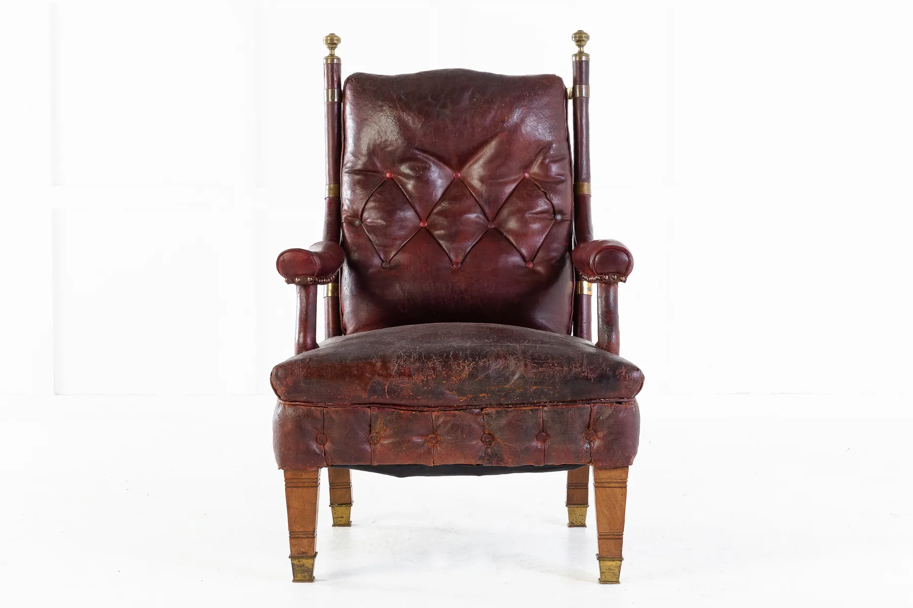 SOLD, 19th Century Mahogany and Leather Armchair