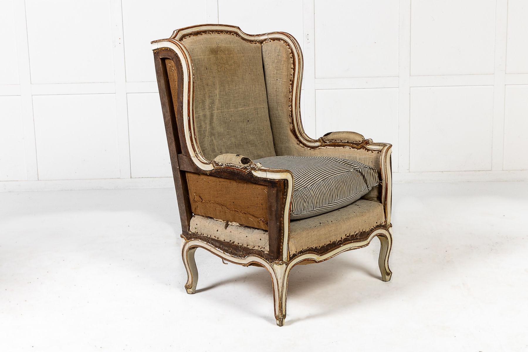 Large Pair of 19th Century Bergère/Wing Armchairs