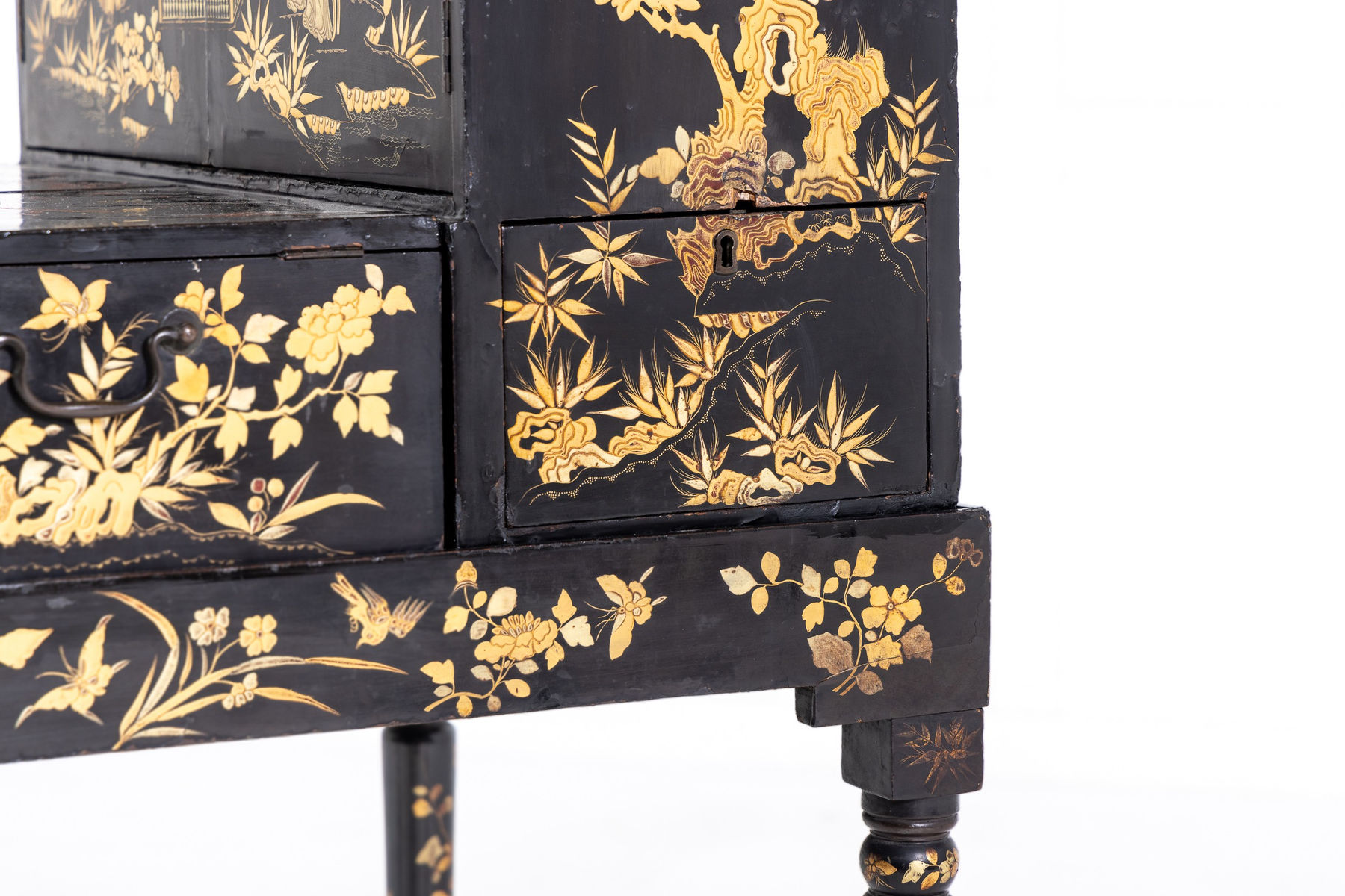 19th Century Chinese Export Lacquer Writing Table/Cabinet