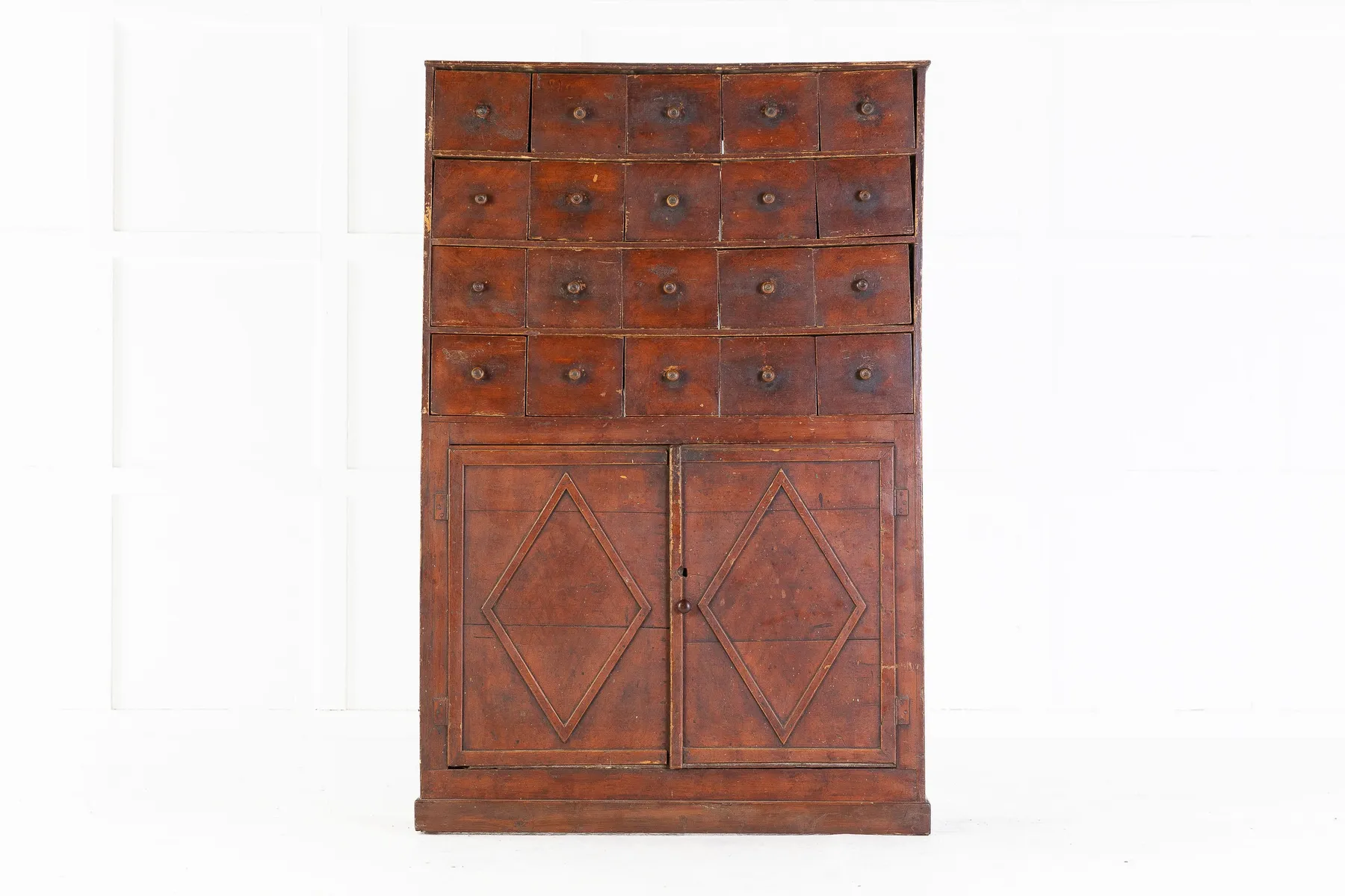 SOLD, 19th Century Painted Pine Apothecary Cabinet