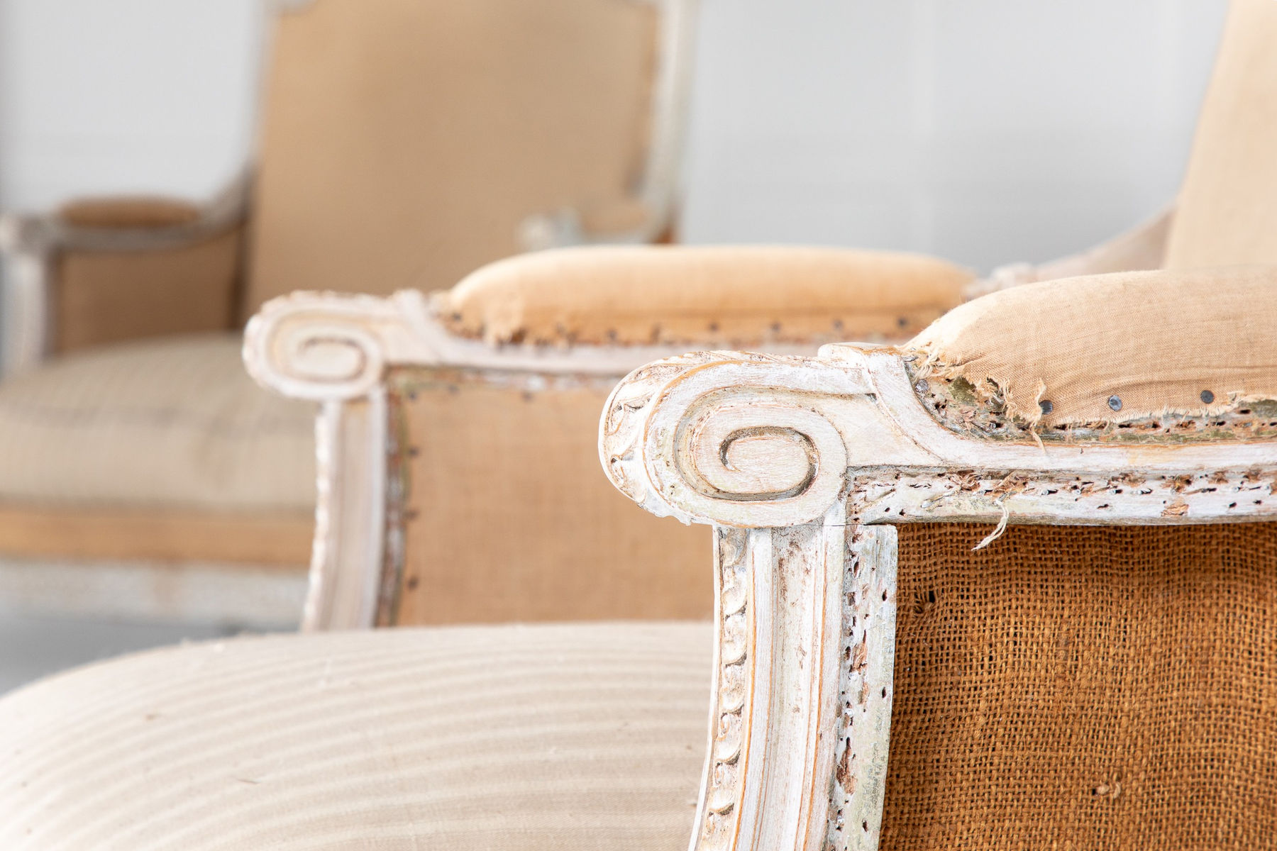 Pair of 1950s French Painted Armchairs