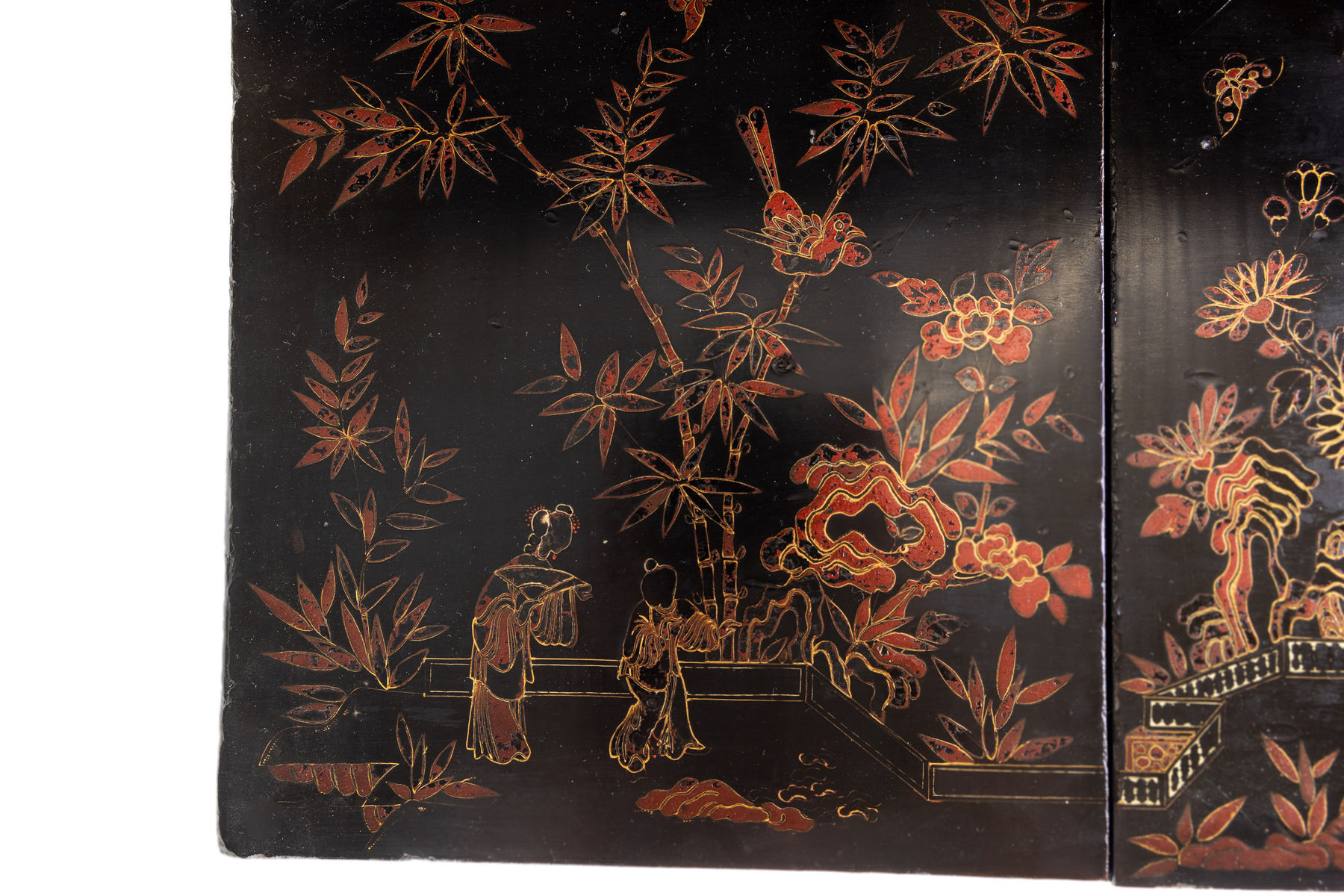 19th Century Chinese Export Lacquer Writing Table/Cabinet