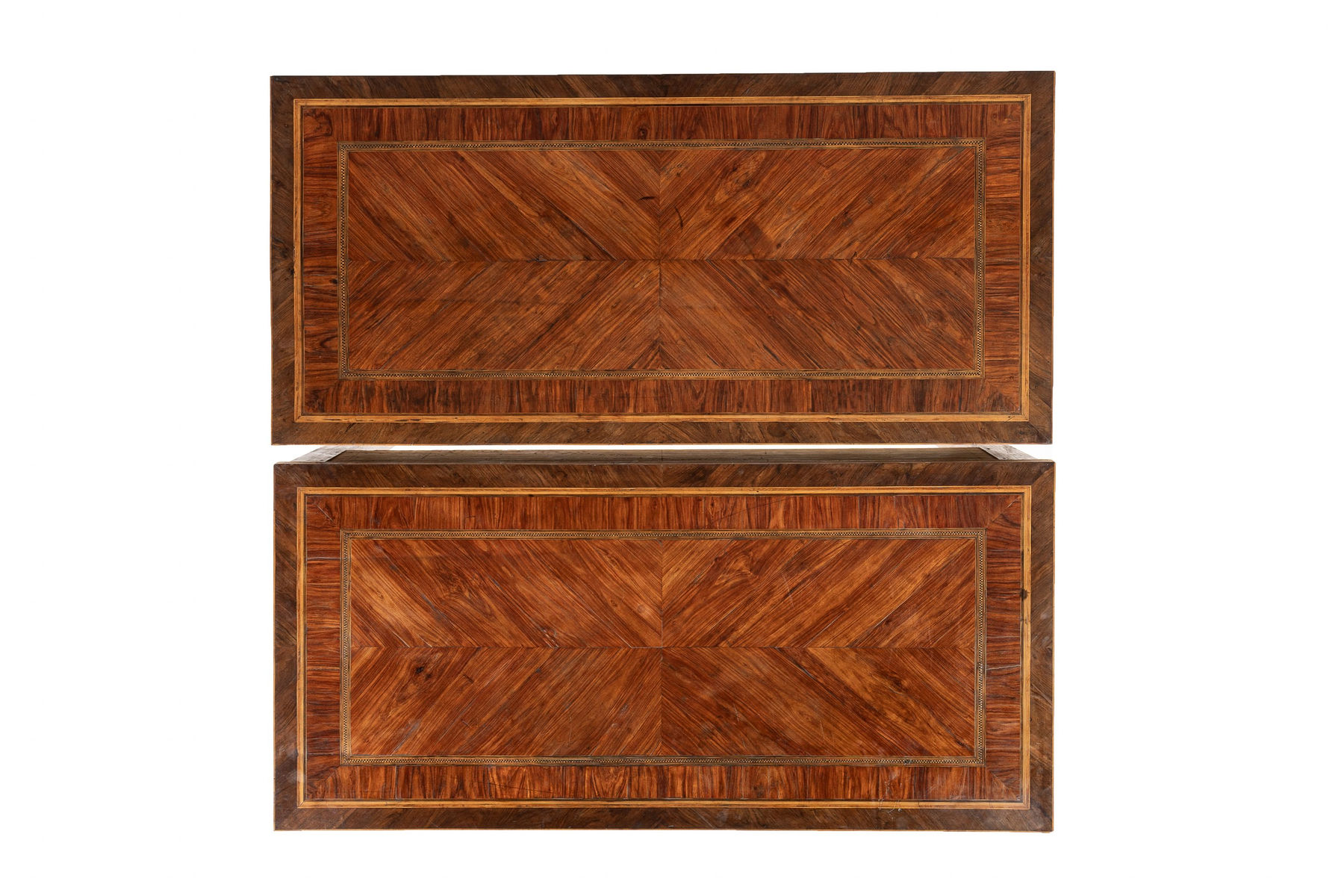 Pair of 18th Century Italian Kingwood and Walnut Console Tables