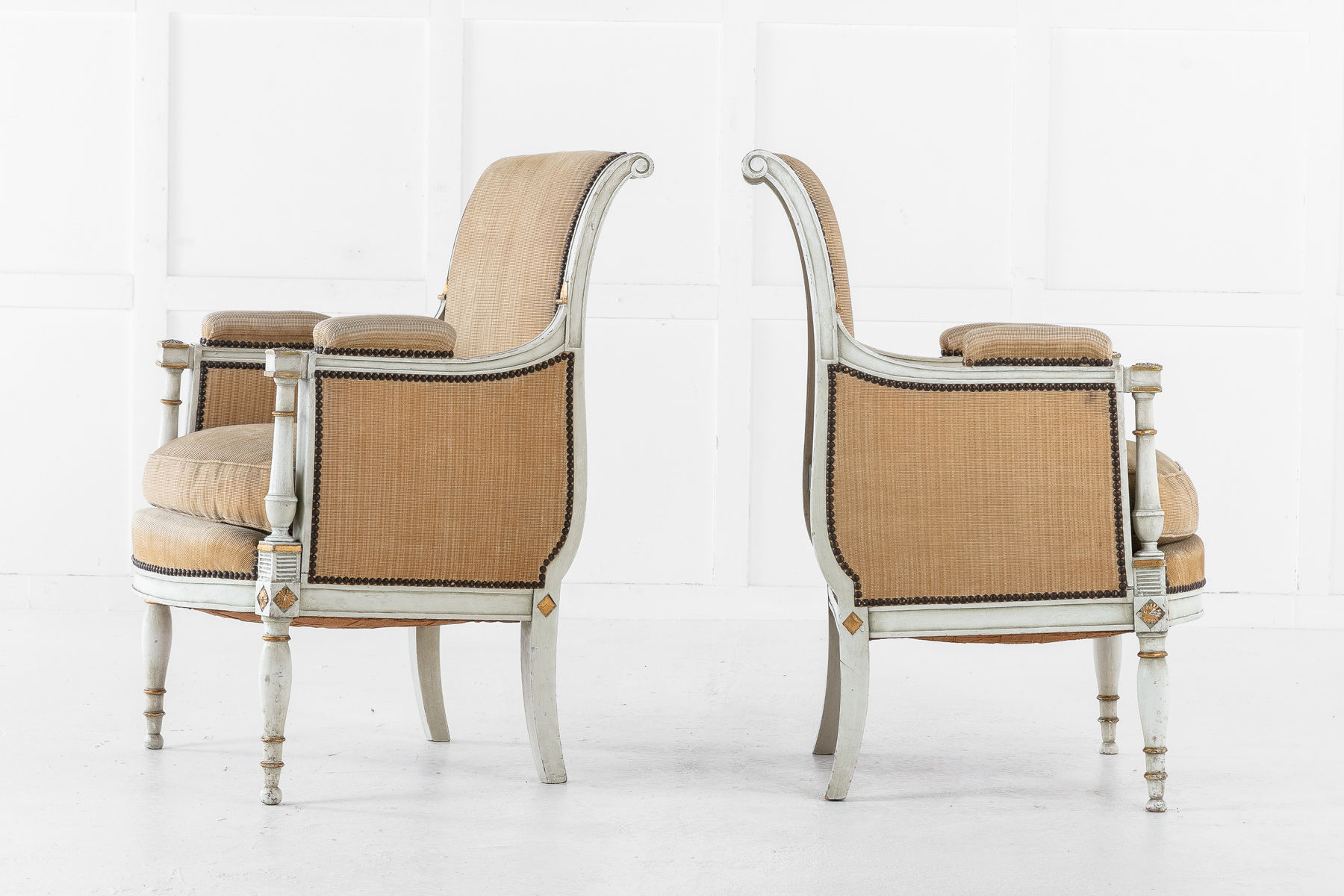 SOLD, 19th Century Pair of French Painted Chairs