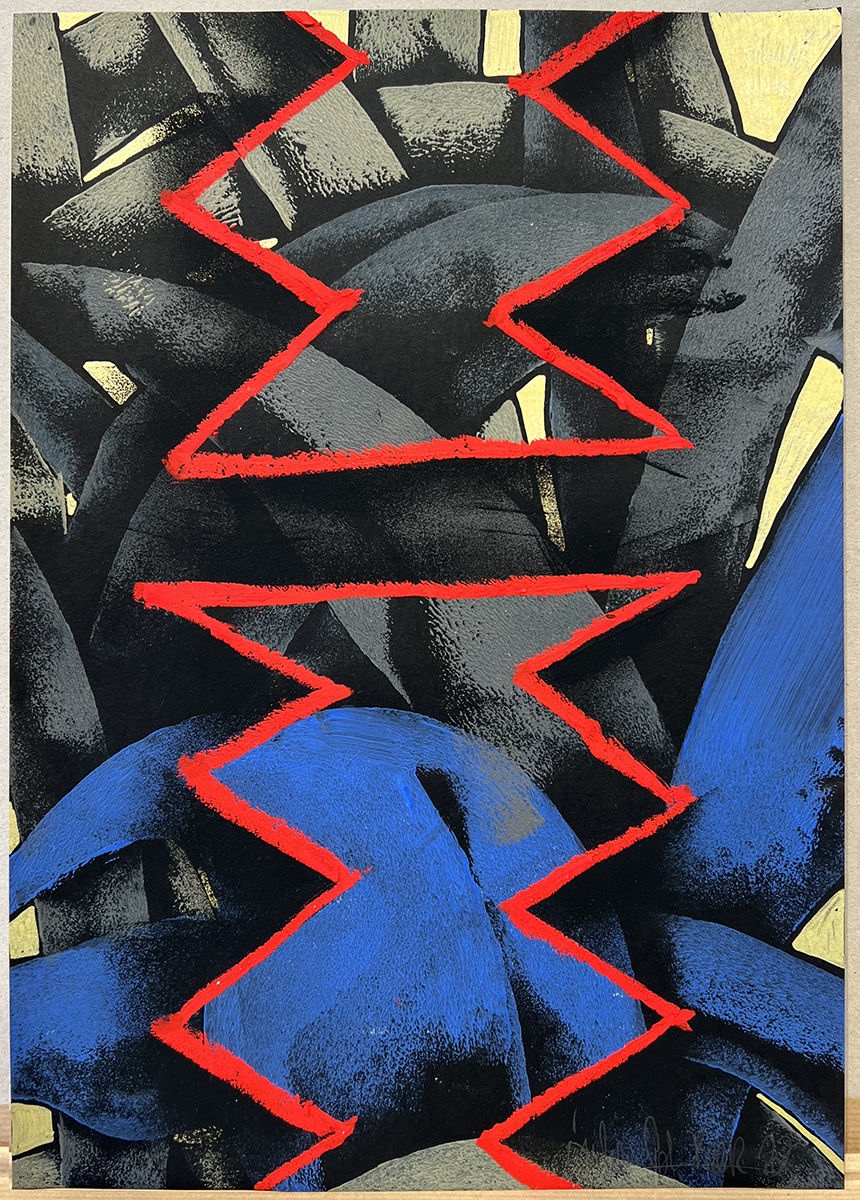 Julien Colombier, Grand Flow (Grey & Blue), 2025