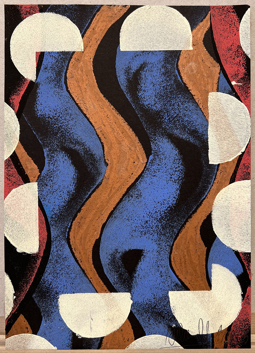 Julien Colombier, Grand Flow (Beige, Sandy Brown & Blue), 2025