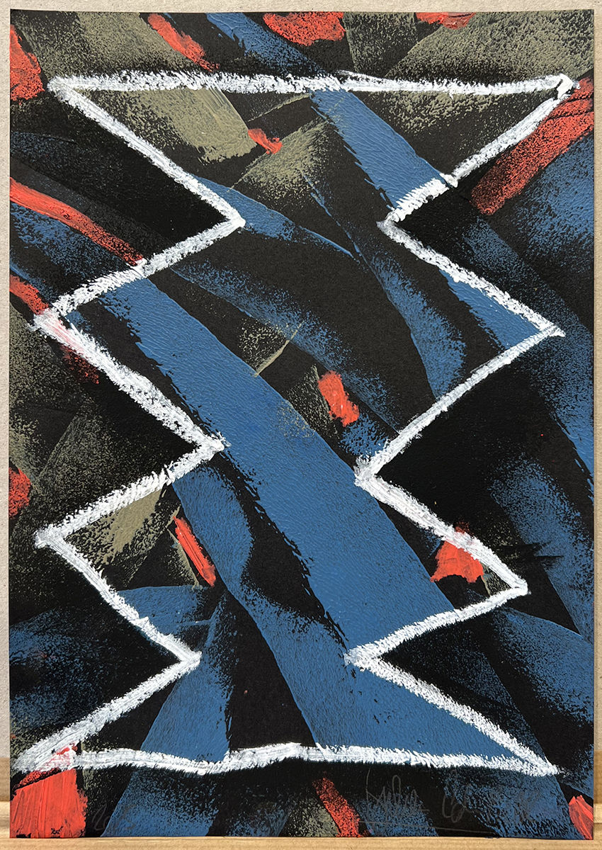 Julien Colombier, Grand Flow (Red & Steel Blue), 2025