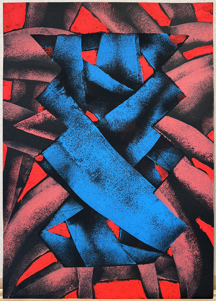 Julien Colombier, Grand Flow (Red & Blue), 2025