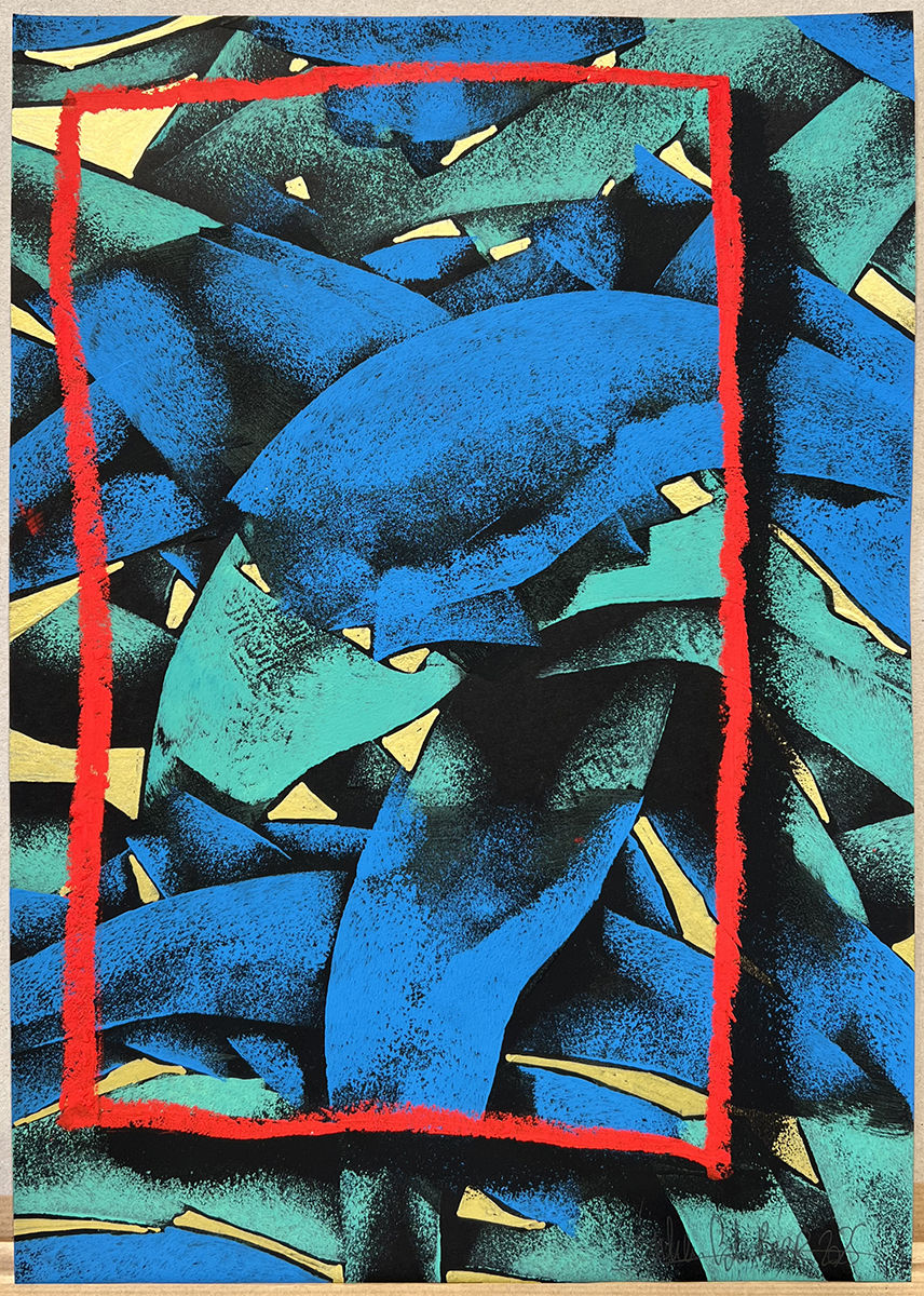 Julien Colombier, Grand Flow (Turquoise & Blue), 2025