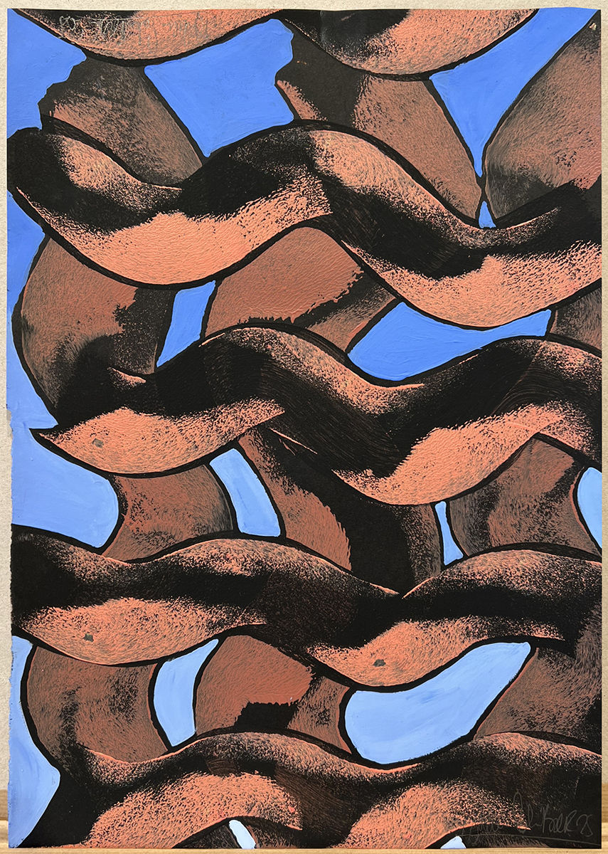 Julien Colombier, Grand Flow (Sky Blue & Coral), 2025