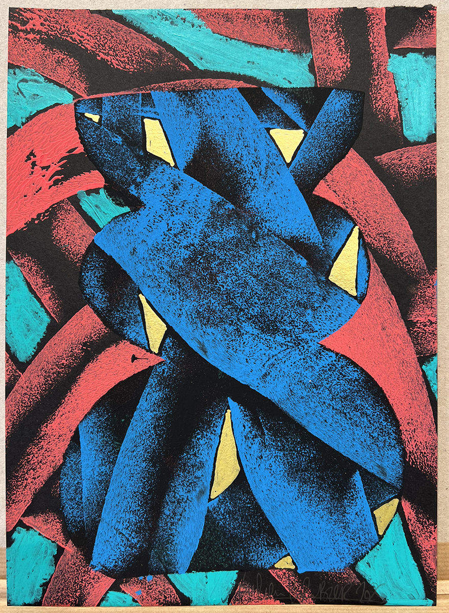 Julien Colombier, Grand Flow (Turquoise, Salmon & Blue), 2025