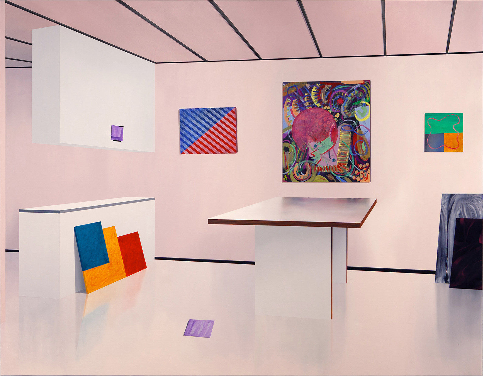 Sampo Apajalahti, Feucha On The Floor And Other Abstract Paintings, 2020