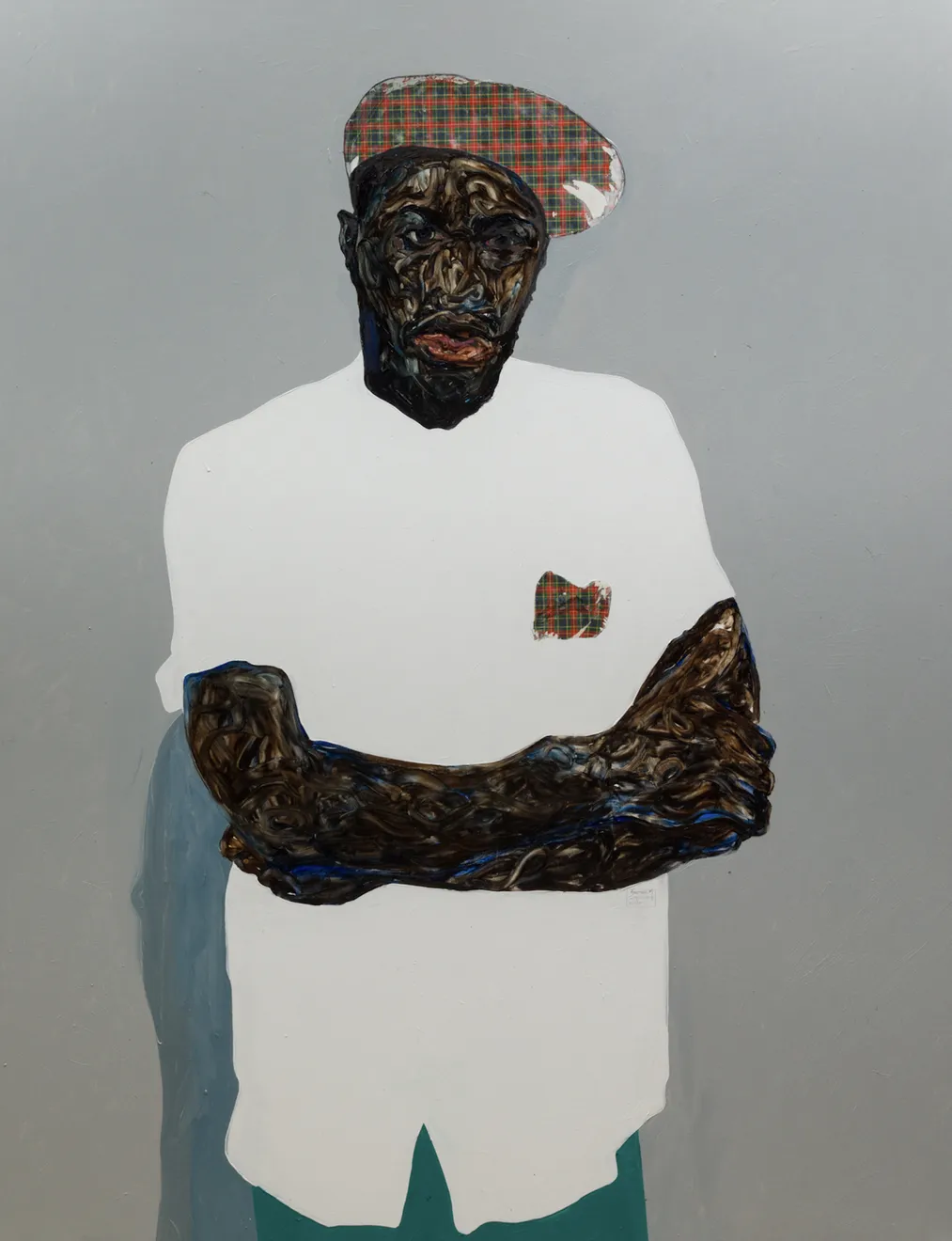 Amoako Boafo, Checkered beret, 2020