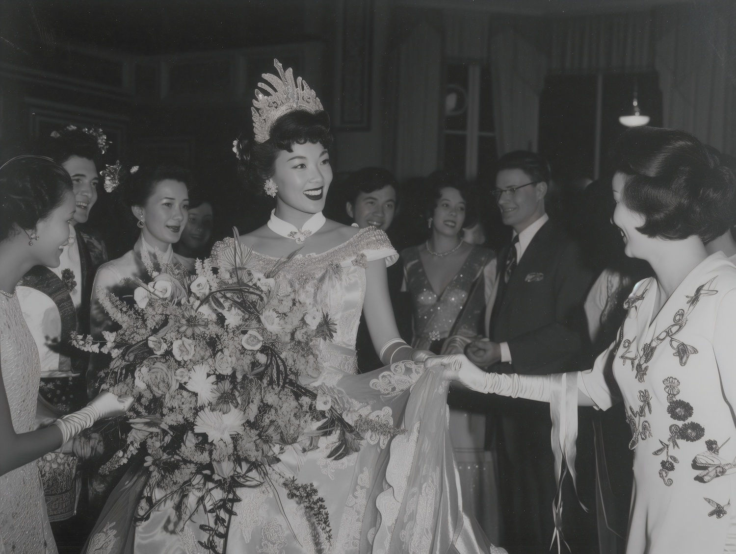 Scotty So, The Newly Crowned Queen of the Begonias Shaking Hands With One of The Honourable Donors of The Begonia Festival, 2024