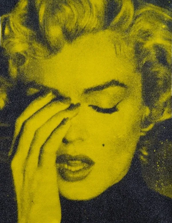 Russell Young, Marilyn Crying - Acid Green & Black, 2013