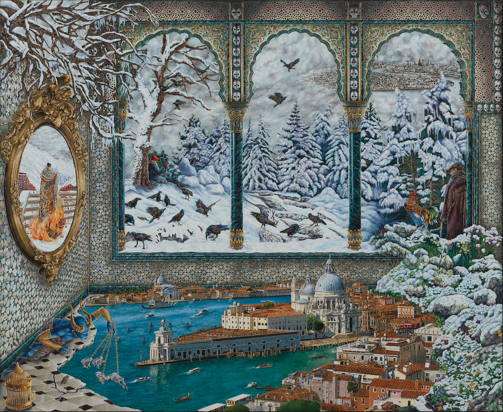 Raqib Shaw, Space Between Dreams - The Mourning Mendicant , 2022