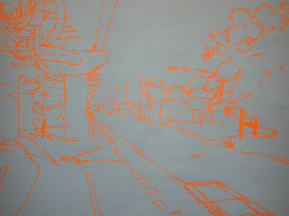 Gabert Farrar, Untitled (orange on grey), 2002