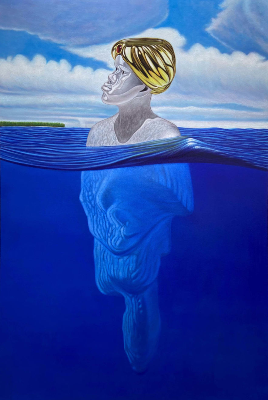 Kajahl, Iceberg Entity III (Ultramarine Gold Turban), 2022