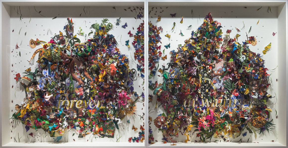 Ebony G. Patterson, ...pink...red...striped..carnations..., 2021-22