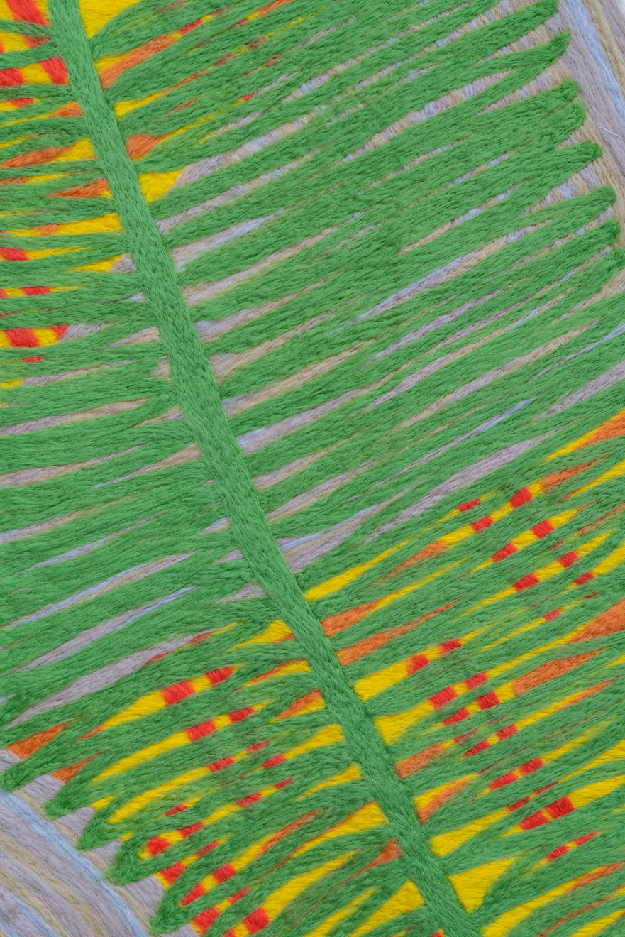 Cheryl Pope, Woman and Man Reclining on Striped Mat XV, 2020