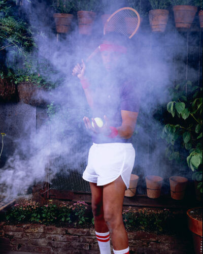 Rashid Johnson, Self-Portrait as the black Jimmy Connors in the finals of the New Negro Escapist Social and Athletic Club Summer Tennis Tournament, 2008