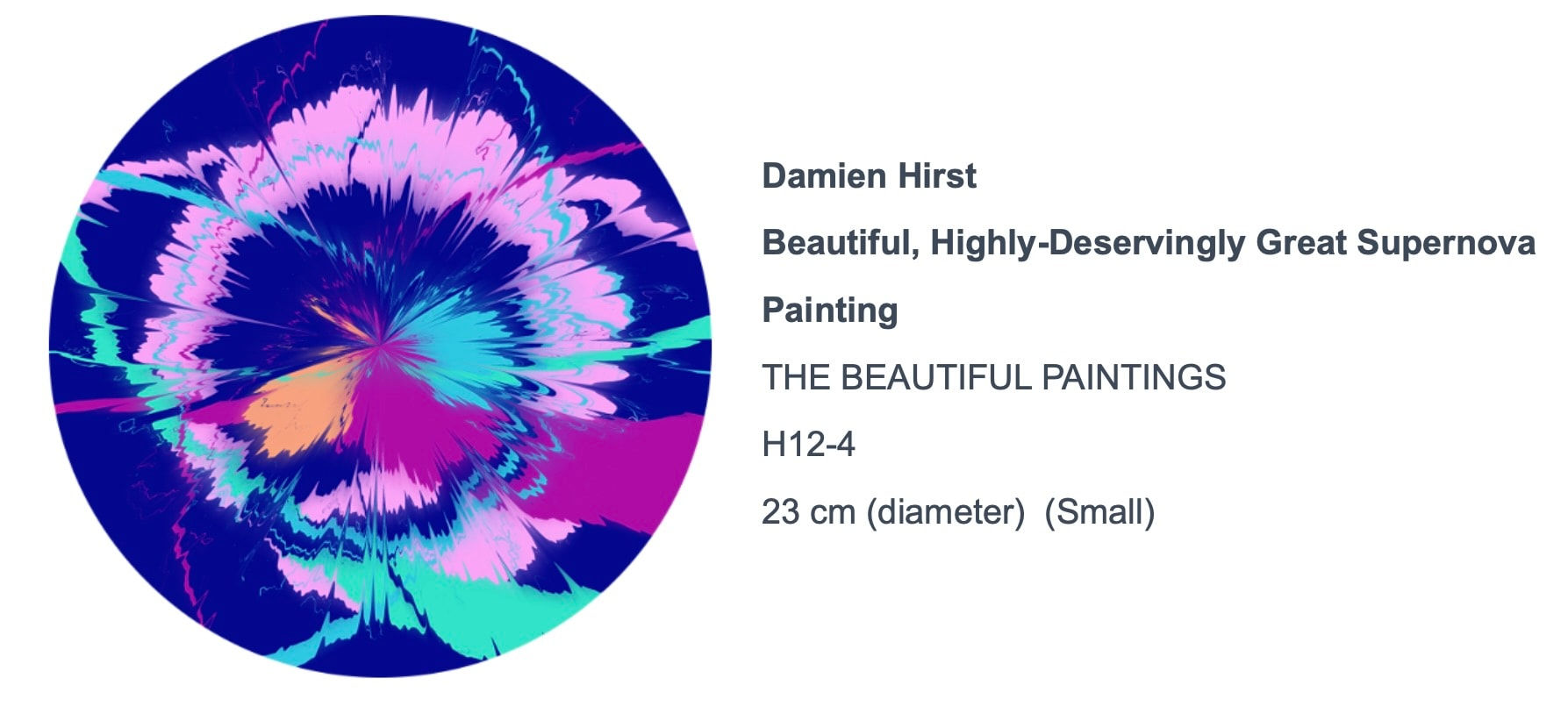Damien Hirst, Beautiful Highly-Deservingly Great Supernova Painting, 2023