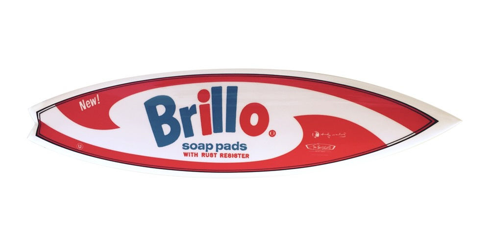 Andy Warhol, "Brillo" surfboard by Tim Bessell, 2021