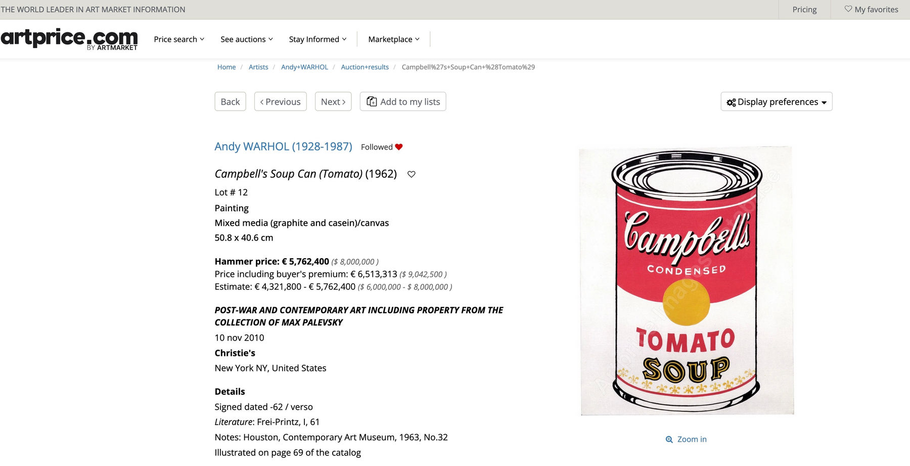 Andy Warhol, Campbells Soup Can "Pepper Pot" (NOT FOR SALE), 1961