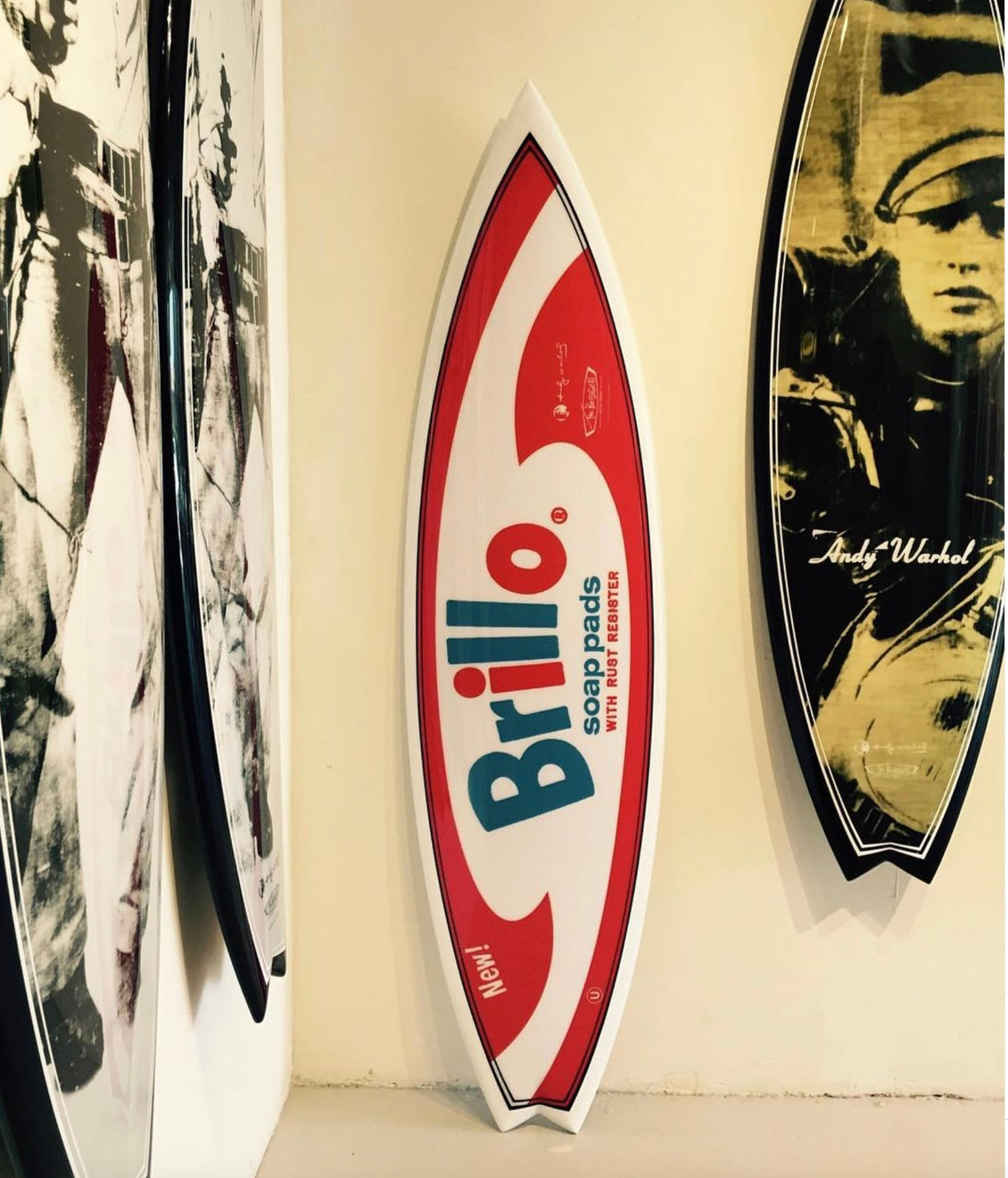 Andy Warhol, "Brillo" surfboard by Tim Bessell, 2021