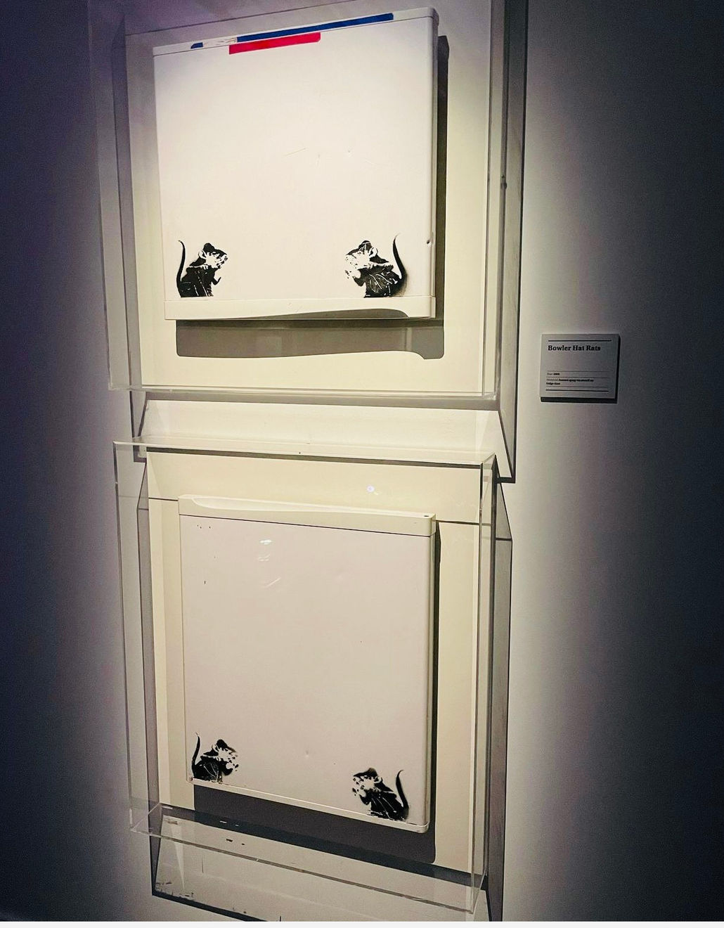 Banksy, "Bowler Hat Rats on fridge panel" aka "Lock Pick Rats" ., ca. 2004