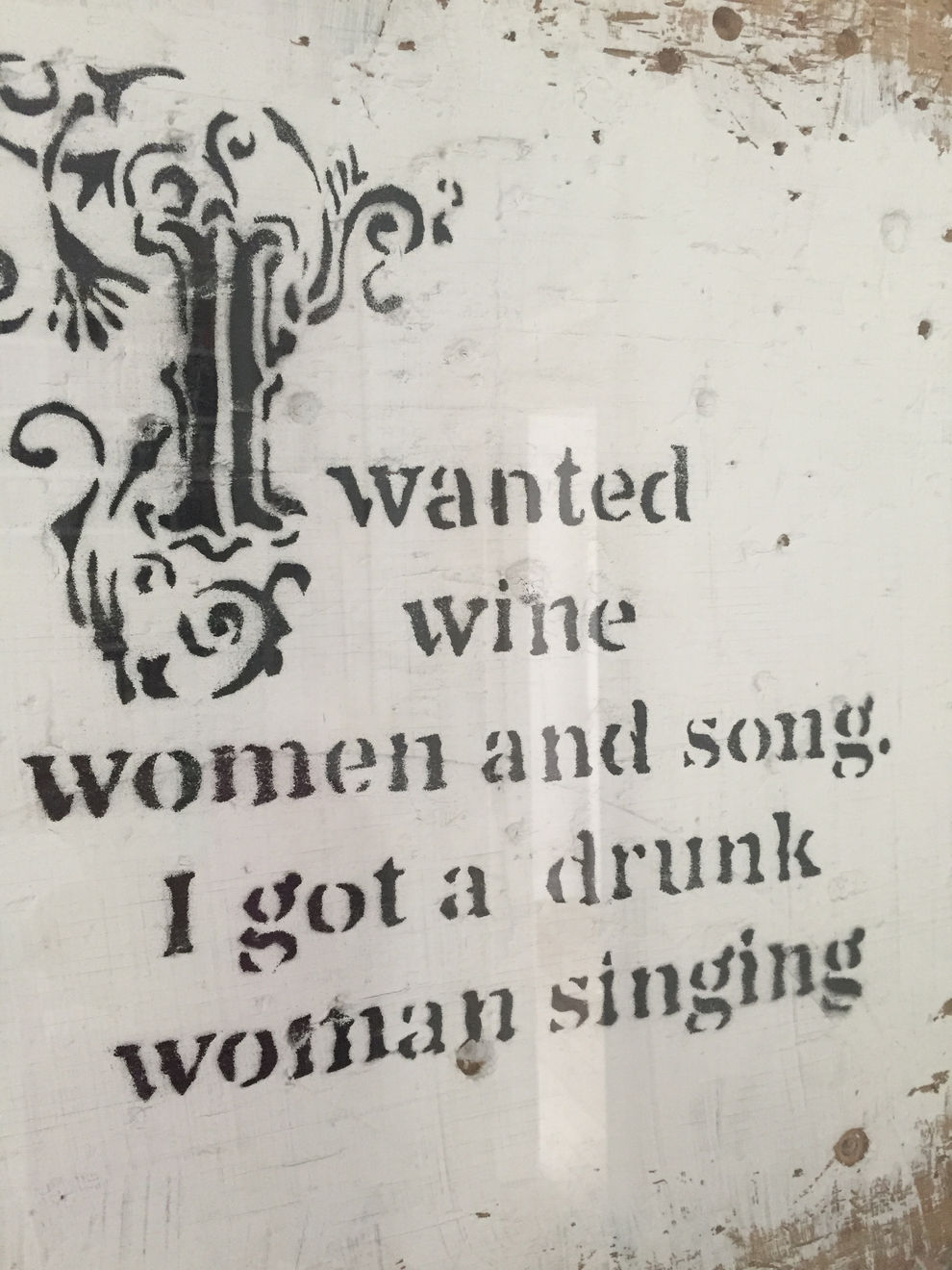 Banksy, "I wanted wine women and song..." SOLD, 2005