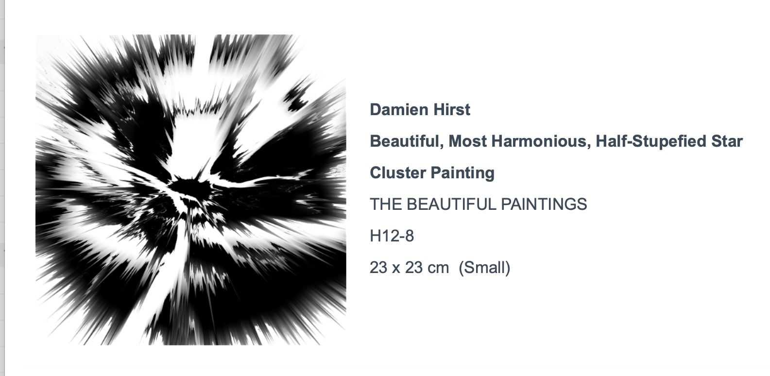 Damien Hirst, Beautiful Most Harmonious, Half-Stupieied Star Cluster Painting, 2023