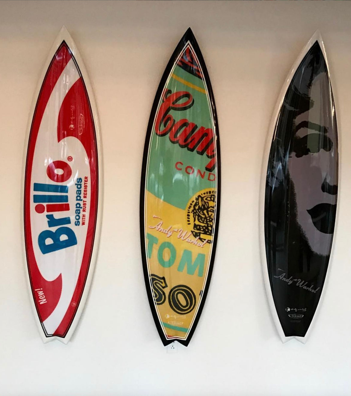 Andy Warhol, "Brillo" surfboard by Tim Bessell, 2021