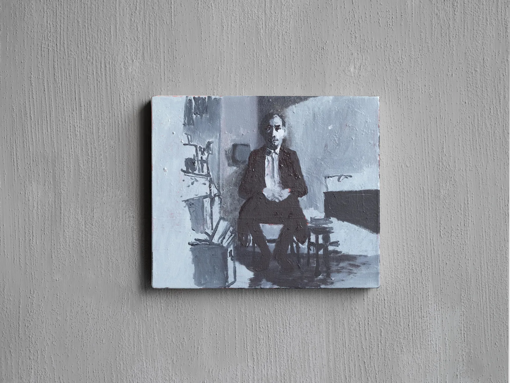 Norman Hyams, Self Portrait (grey studio), 2020