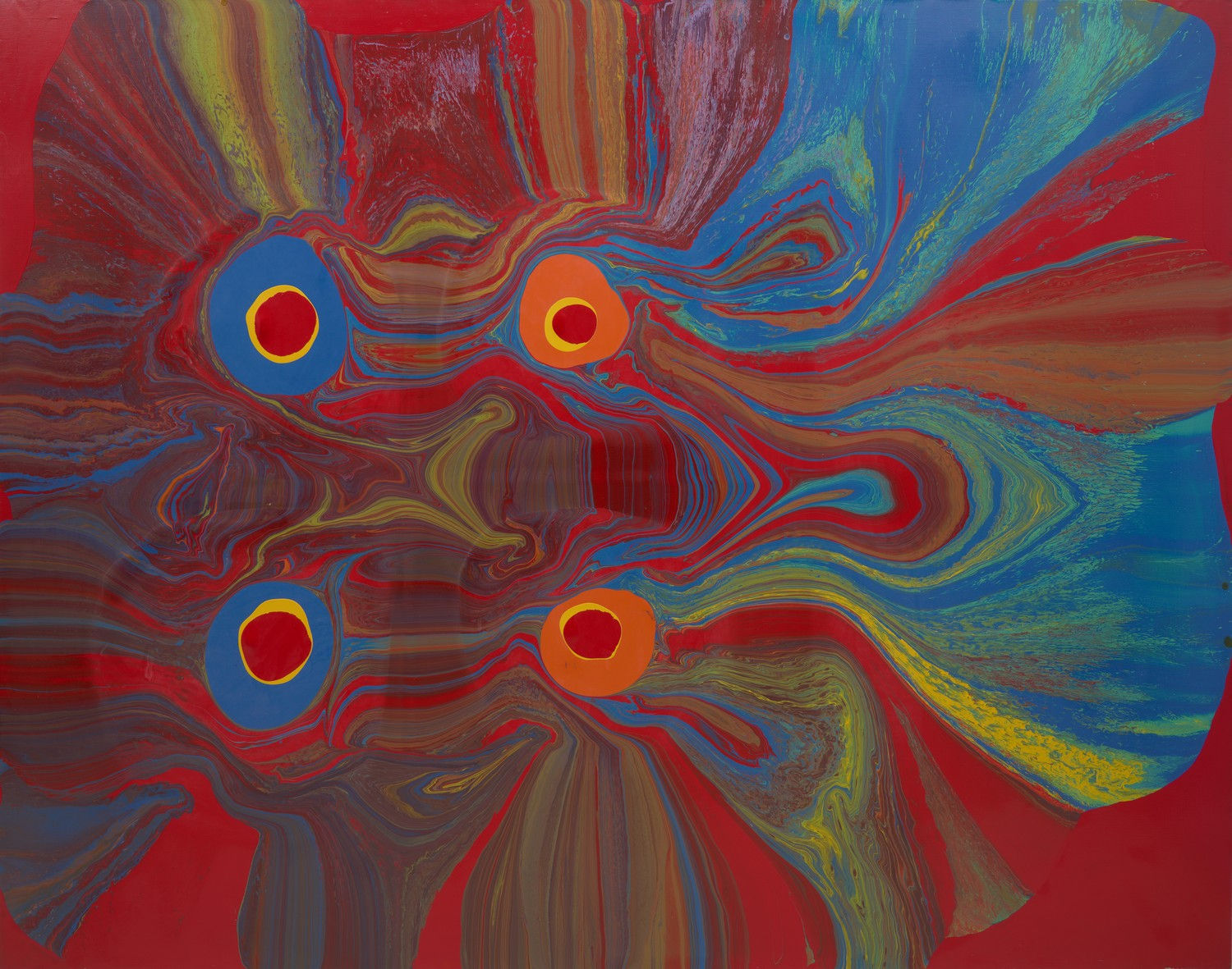 Dale Frank, (Self Portrait with Secret) with Four Throbbers. The False Eyes and Balls in His Hands, 1993