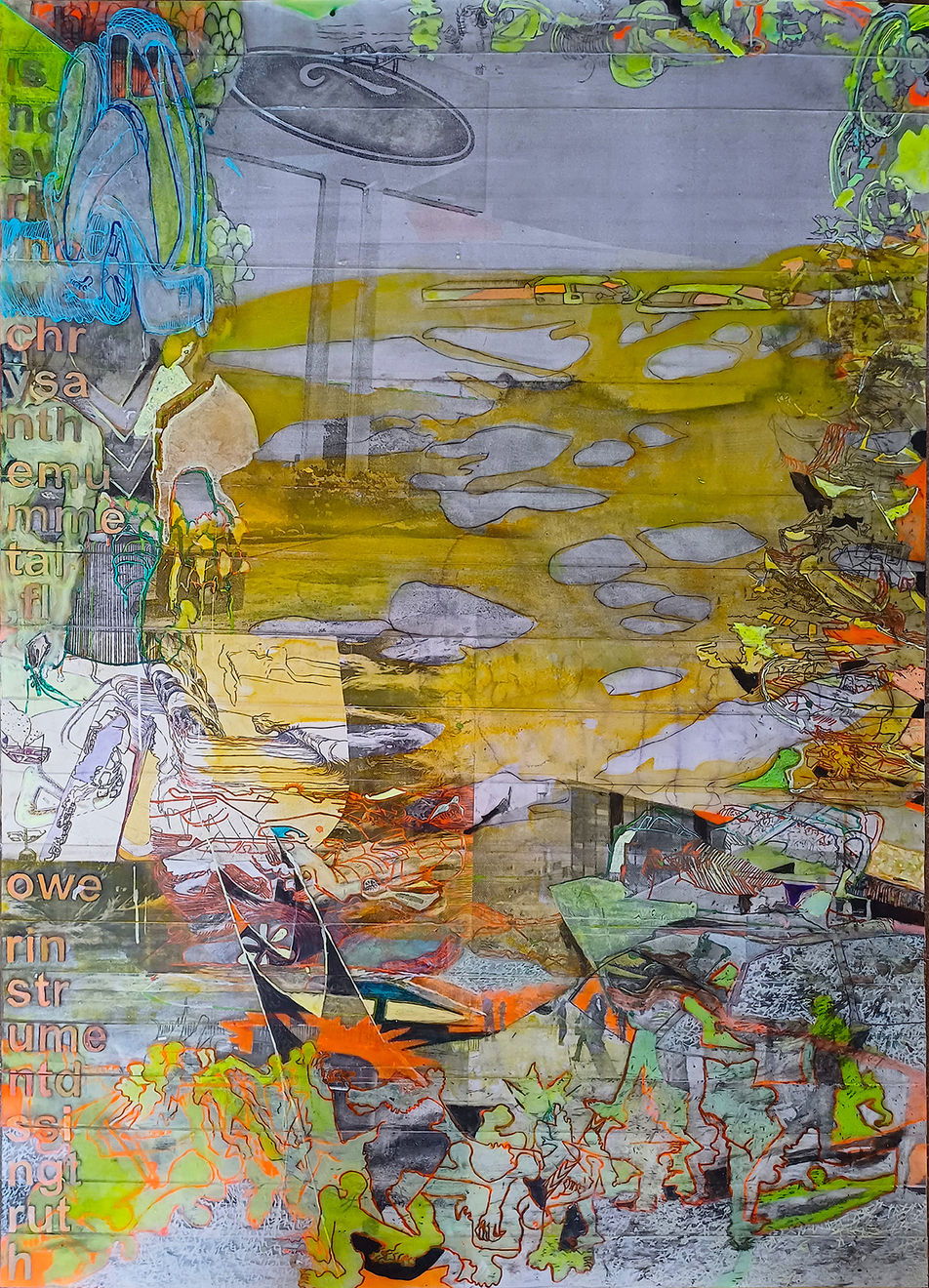 Alex Hamilton, His whole world now a chrysanthemum metal flower instrument discussing truth, 2024