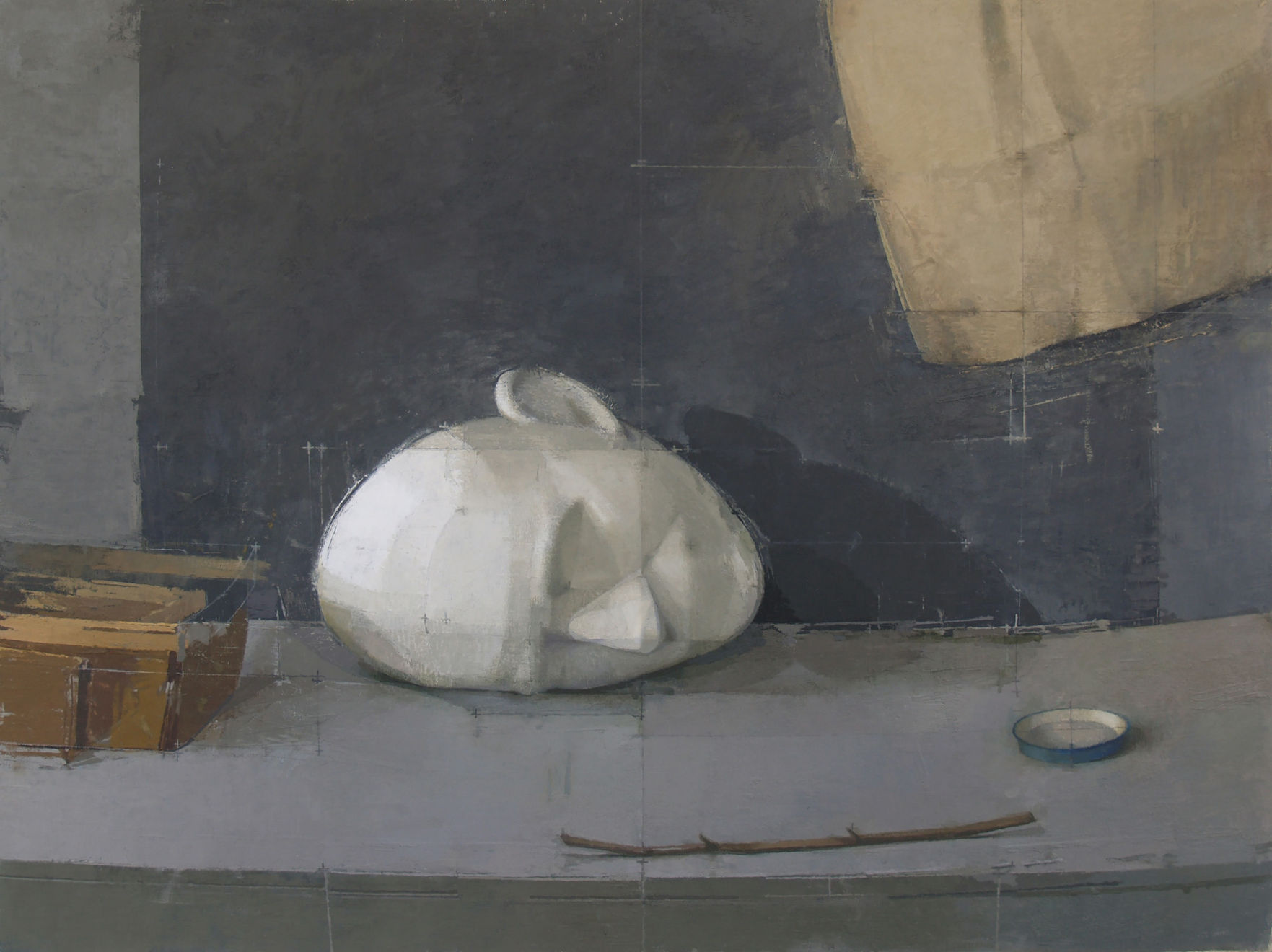 Joe Morzuch, Still Life with Mask and Basket, 2023