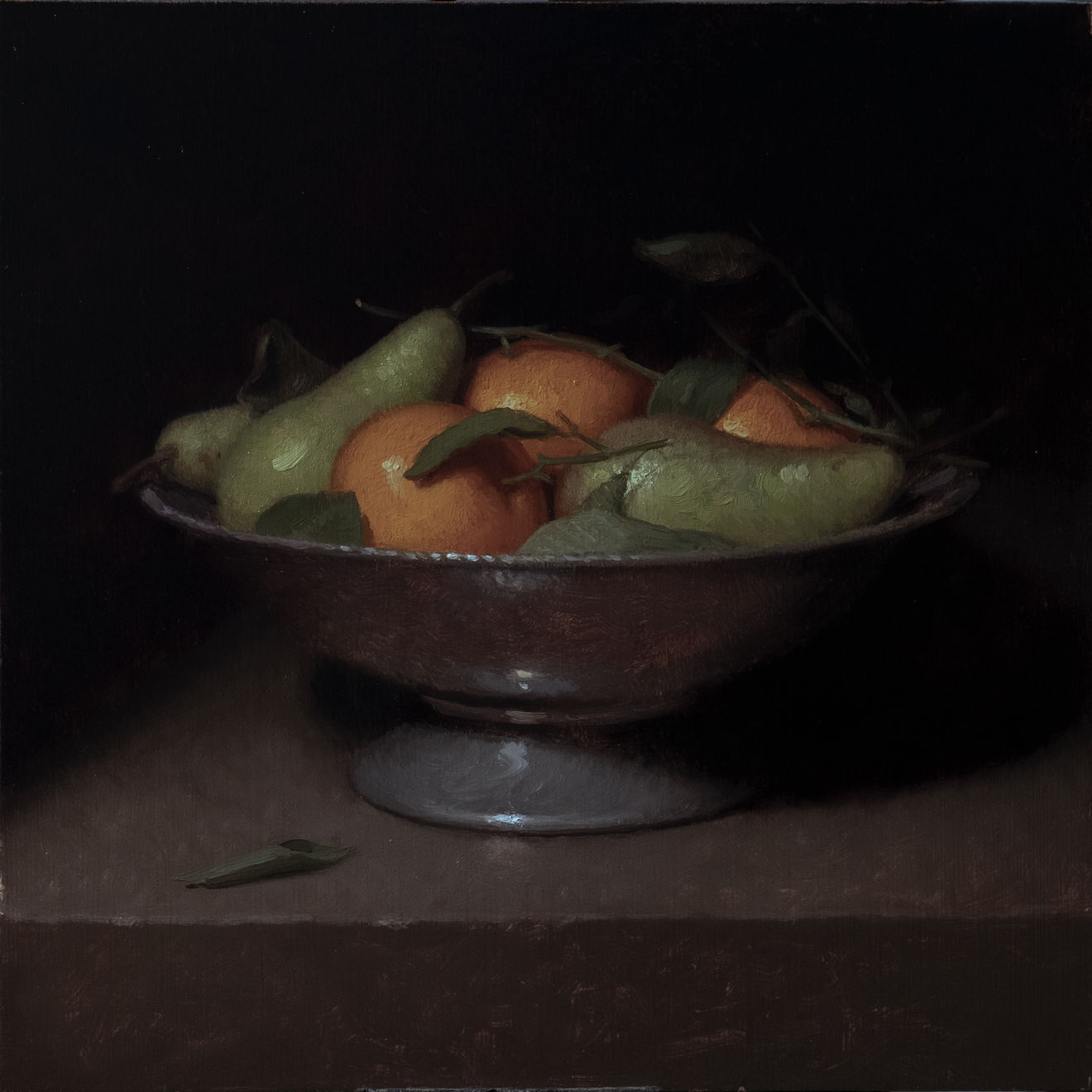 Will Calver, Pears and Clementines in a Pewter Bowl, 2026
