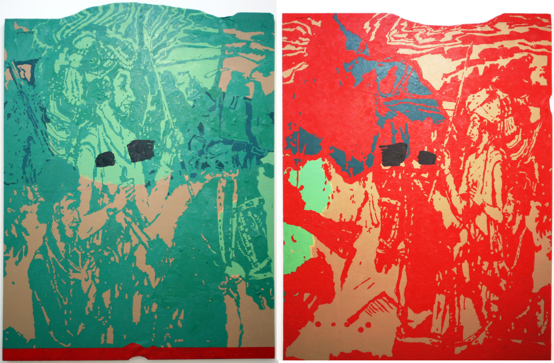 Firoz Mahmud, Majestic Cut (Green), Majestic Cut (Red), 2008