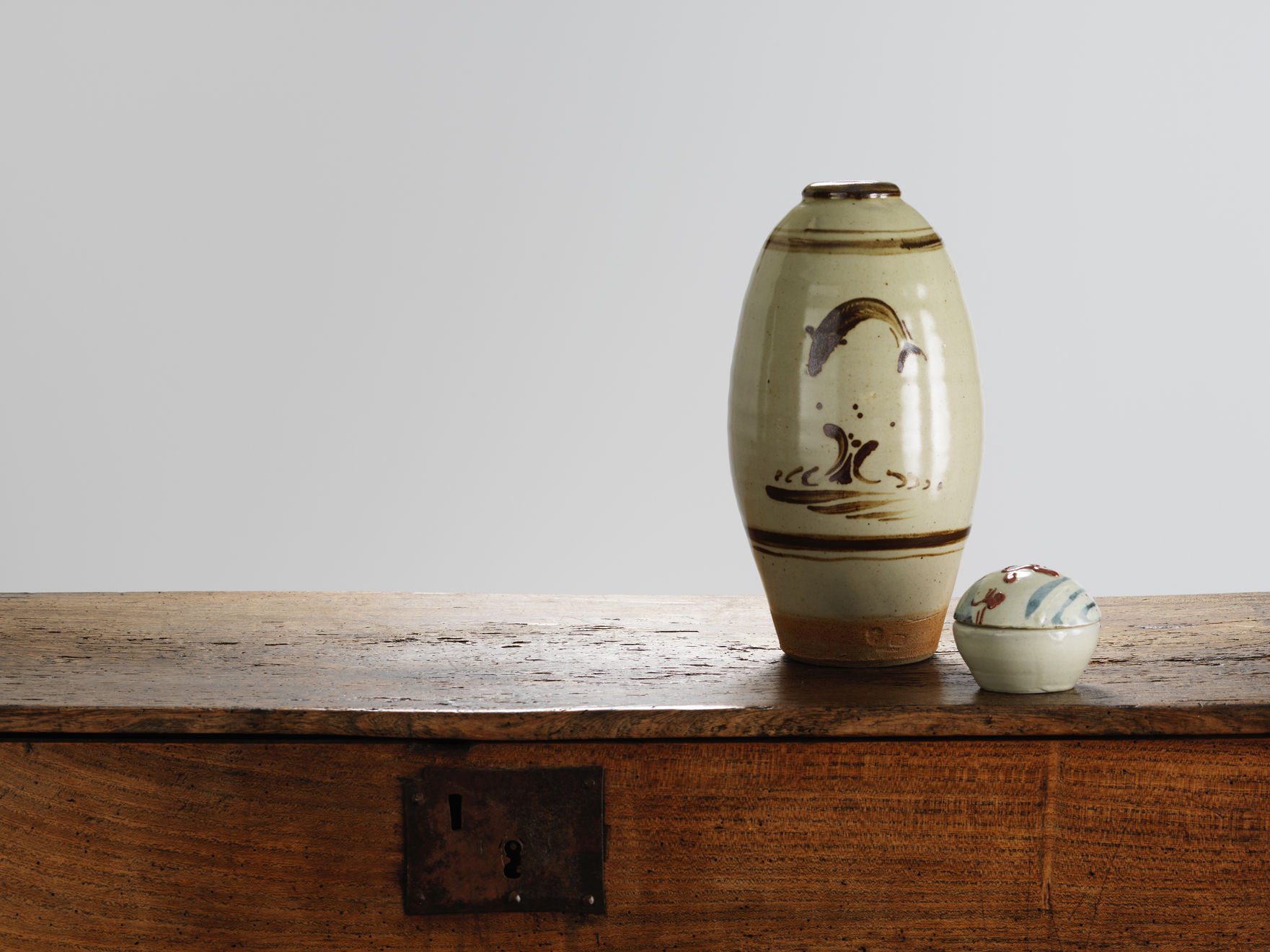 Bernard Leach, A rare and important Leaping Salmon Vase, c1950