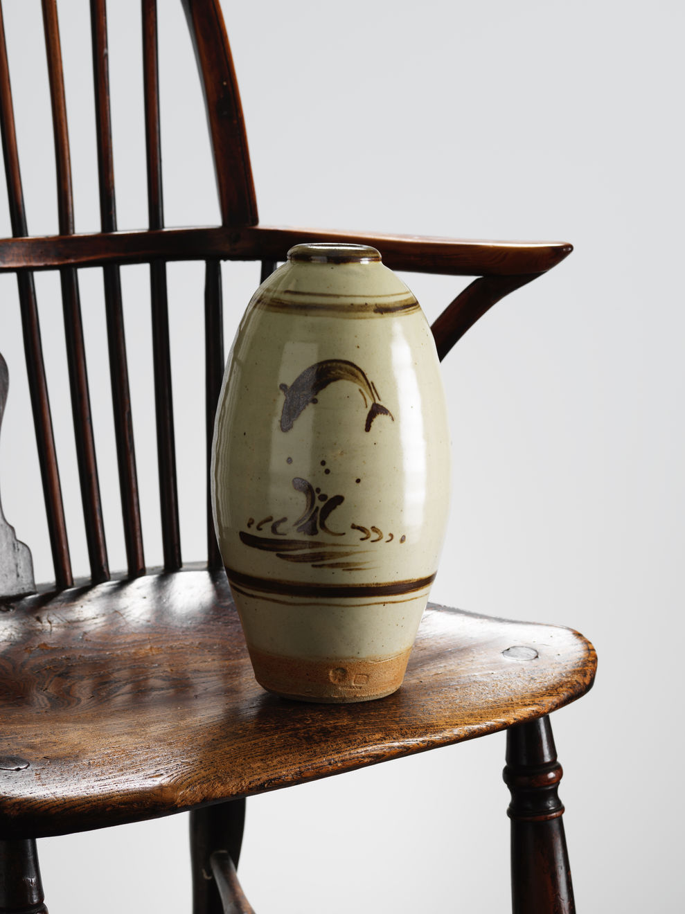 Bernard Leach, A rare and important Leaping Salmon Vase, c1950